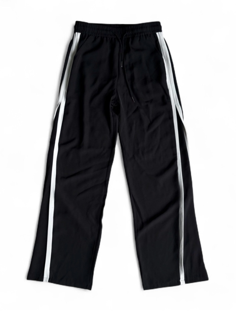 black striped wide leg pants